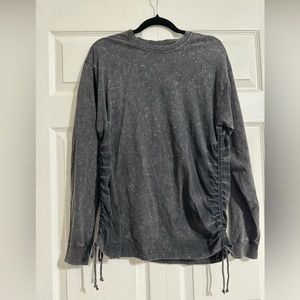 Vs pink long sleeve ruched campus tee Charcoal